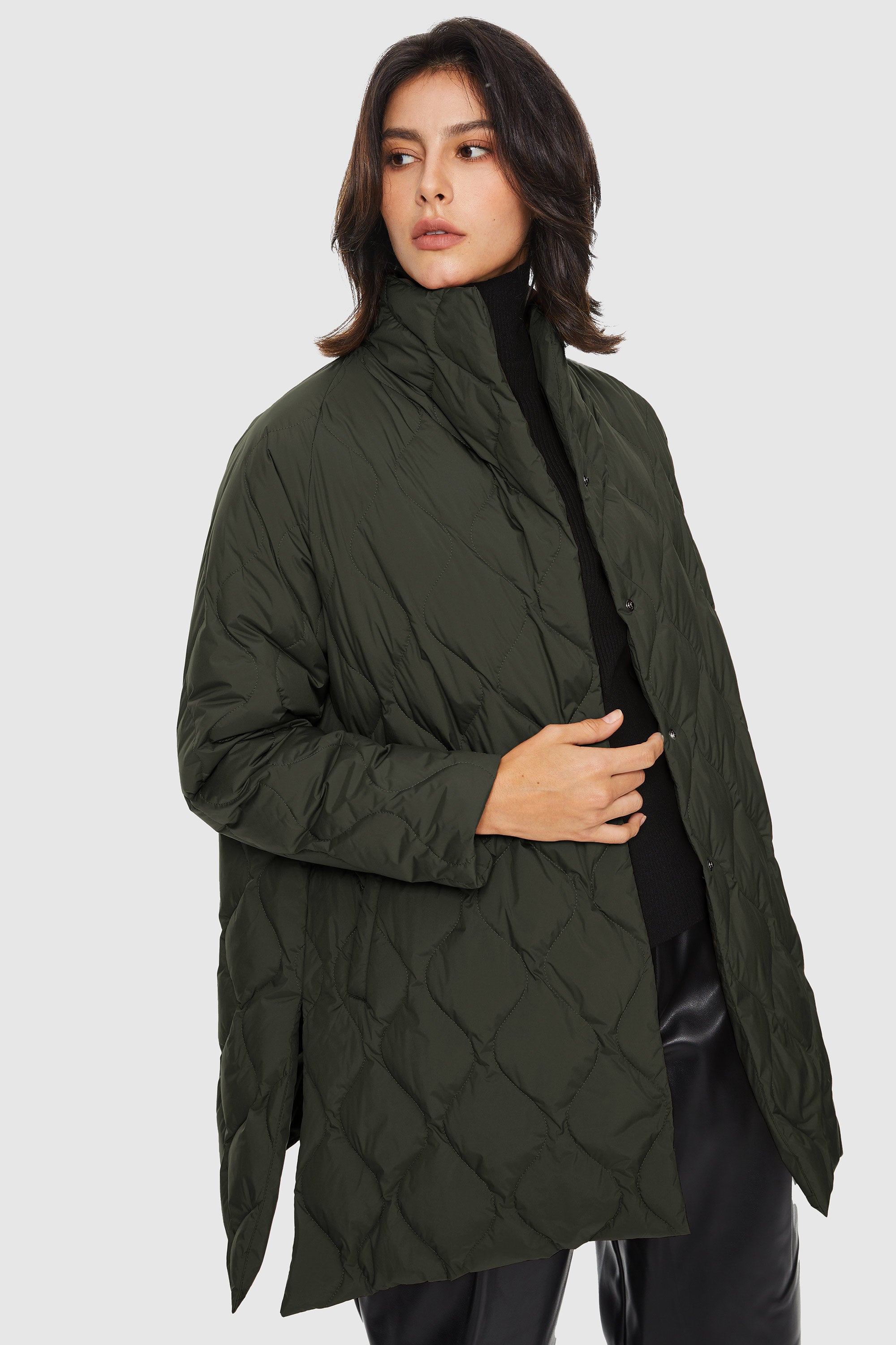 Orolay-Lightweight Long-Sleeve Puffer Jacket-#color_Rosin