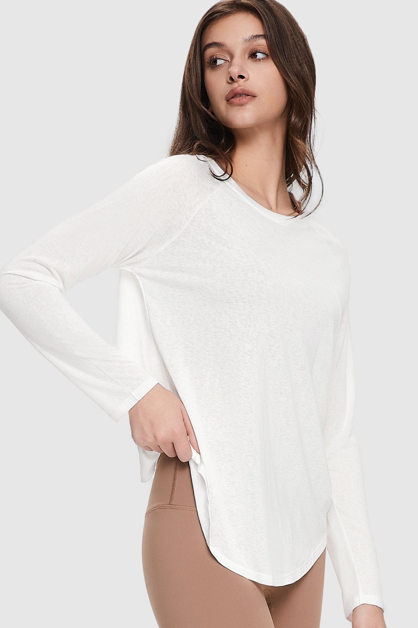 Orolay-Lightweight Long Sleeve Top-Lightweight Long Sleeve Top - Orolay, #color_White