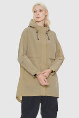 Orolay-Lightweight Mid-length Hooded Windbreaker-Lightweight Mid - length Hooded Windbreaker - Orolay, #color_Khaki