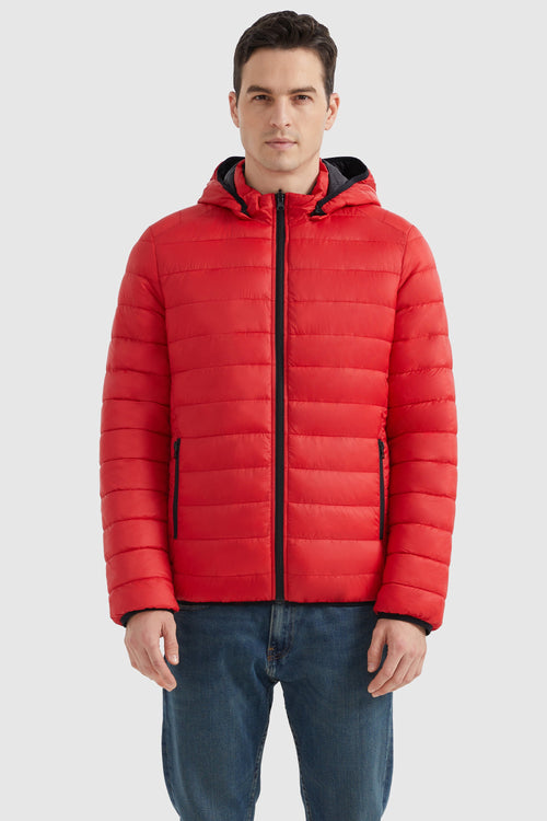 Orolay-Lightweight Packable Puffer Jacket-#color_Fiery Red