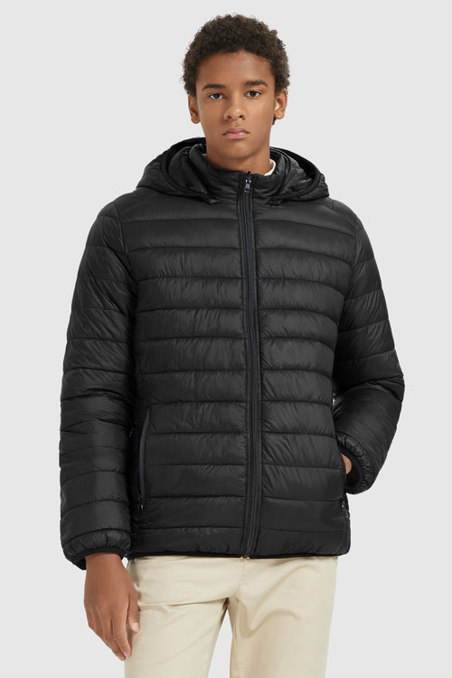 Orolay-Lightweight Packable Puffer Jacket-#color_Black