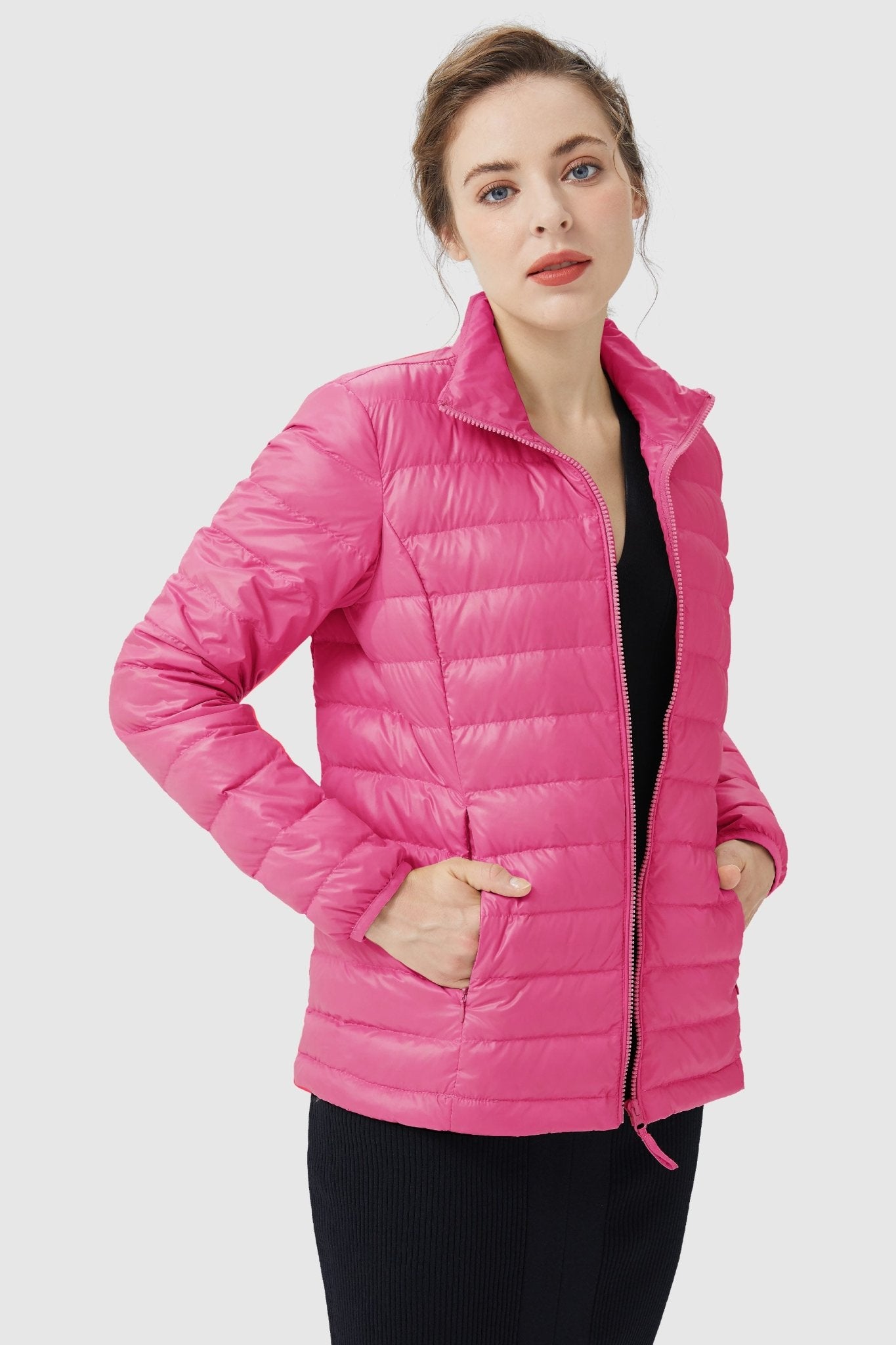 Orolay-Lightweight Quilted Packable Down Jacket-Lightweight Quilted Packable Down Jacket - Orolay, #color_Azalea Pink