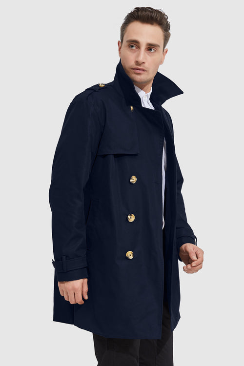 Orolay-Long Double Breasted Trench Coat-#color_Beacon Blue