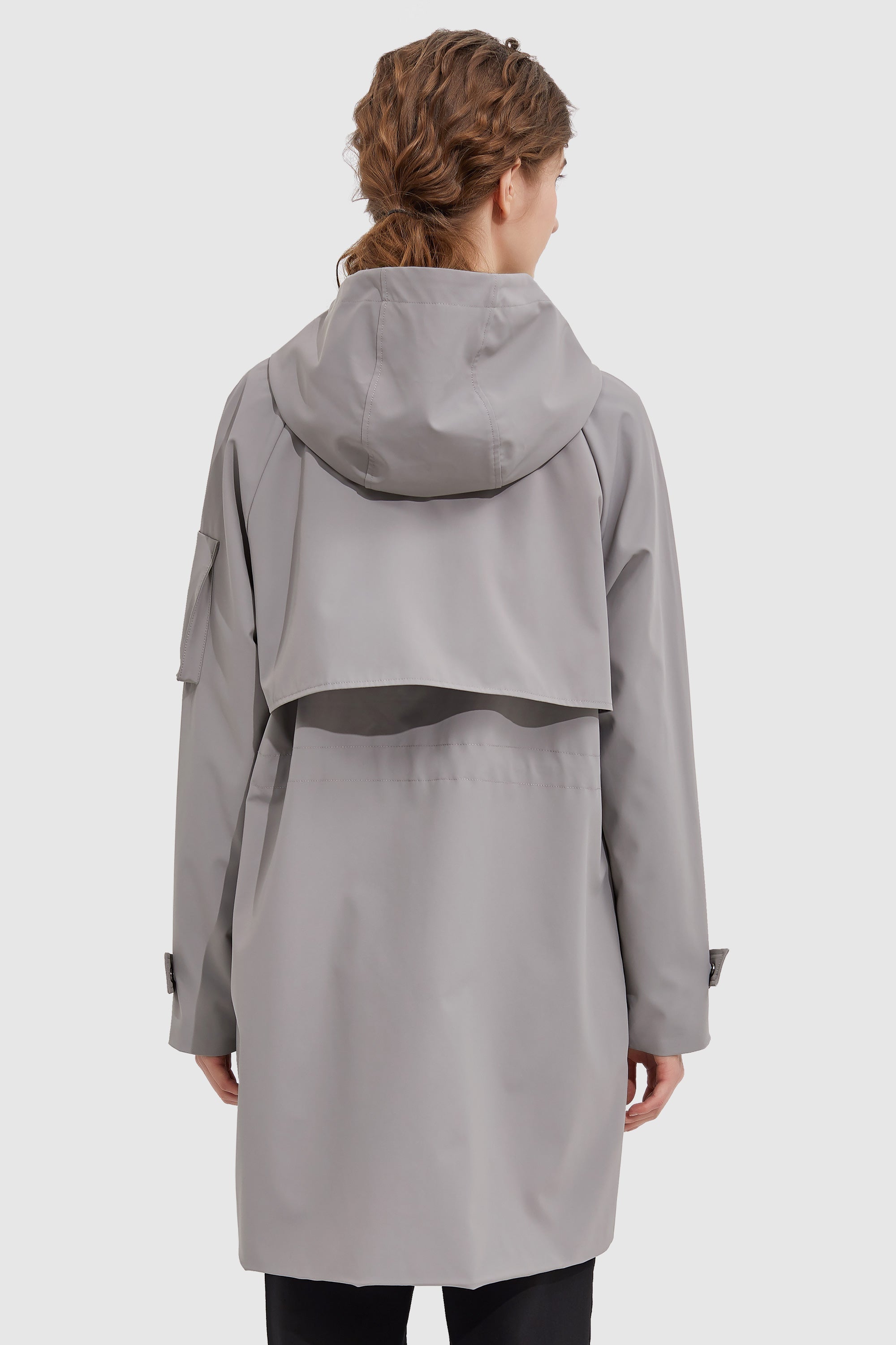 Orolay-Long Hooded Windbreaker-#color_Gull Gray