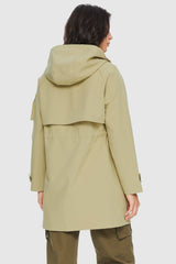 Orolay-Long Hooded Windbreaker-#color_Frosted Almond