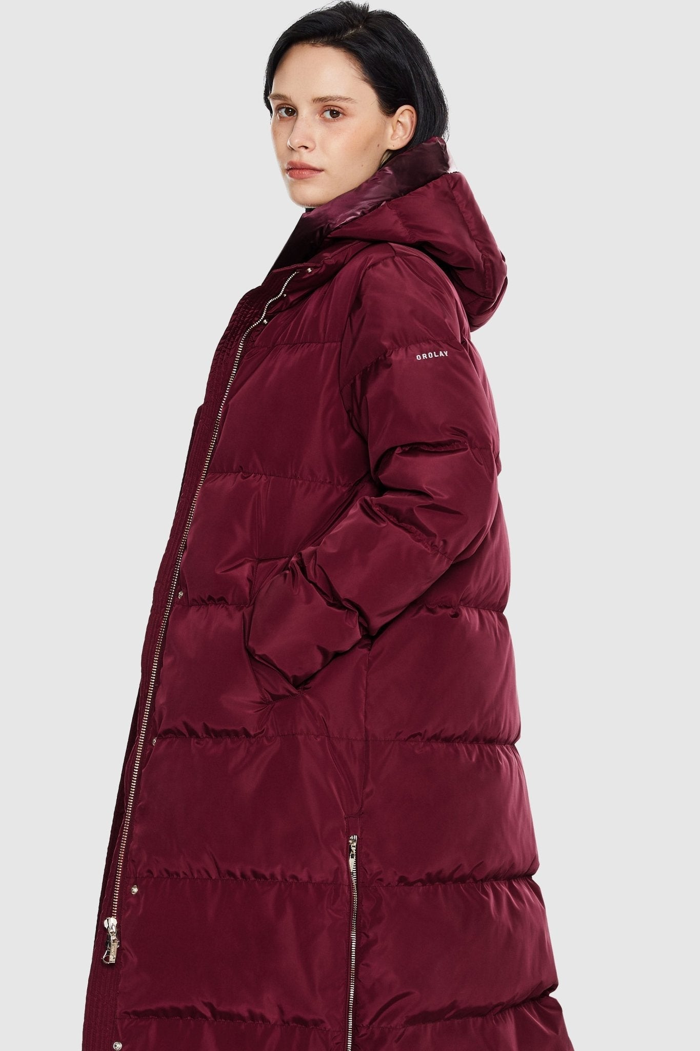 Orolay-Long Maxi Puffer Thickened Jacket-Long Maxi Puffer Thicken Jacket - Orolay, #color_Red Dahlia