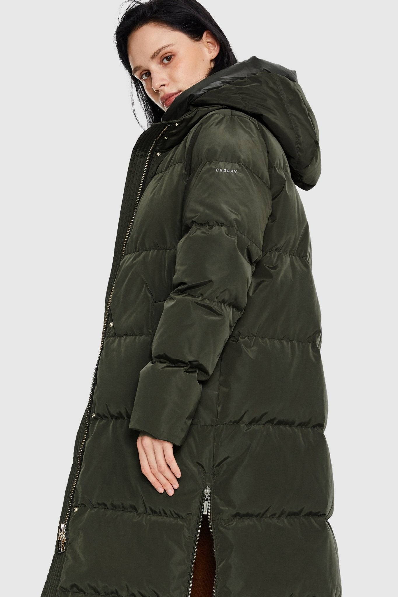 Orolay-Long Maxi Puffer Thickened Jacket-Long Maxi Puffer Thicken Jacket - Orolay, #color_Rosin