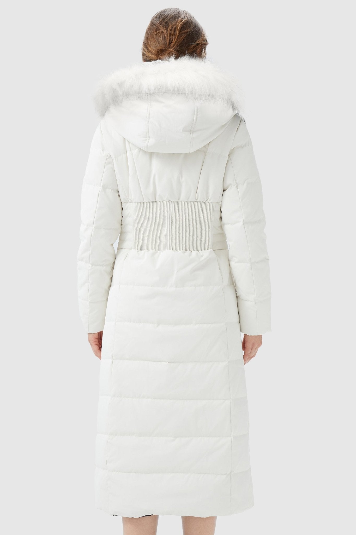 Orolay-Long Puffer Coat with Hood Fur-Long Puffer Coat with Hood Fur - Orolay, #color_White