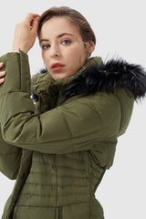 Orolay-Long Puffer Coat with Hood Fur-Long Puffer Coat with Hood Fur - Orolay, #color_Peat Moss