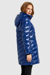 Orolay-Long Quilted Hooded Puffer Down Jacket-Long Quilted Hooded Puffer Down Jacket - Orolay, #color_Dazzling Blue