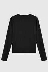 Orolay-Long Sleeve Crop T-shirt-#color_Black