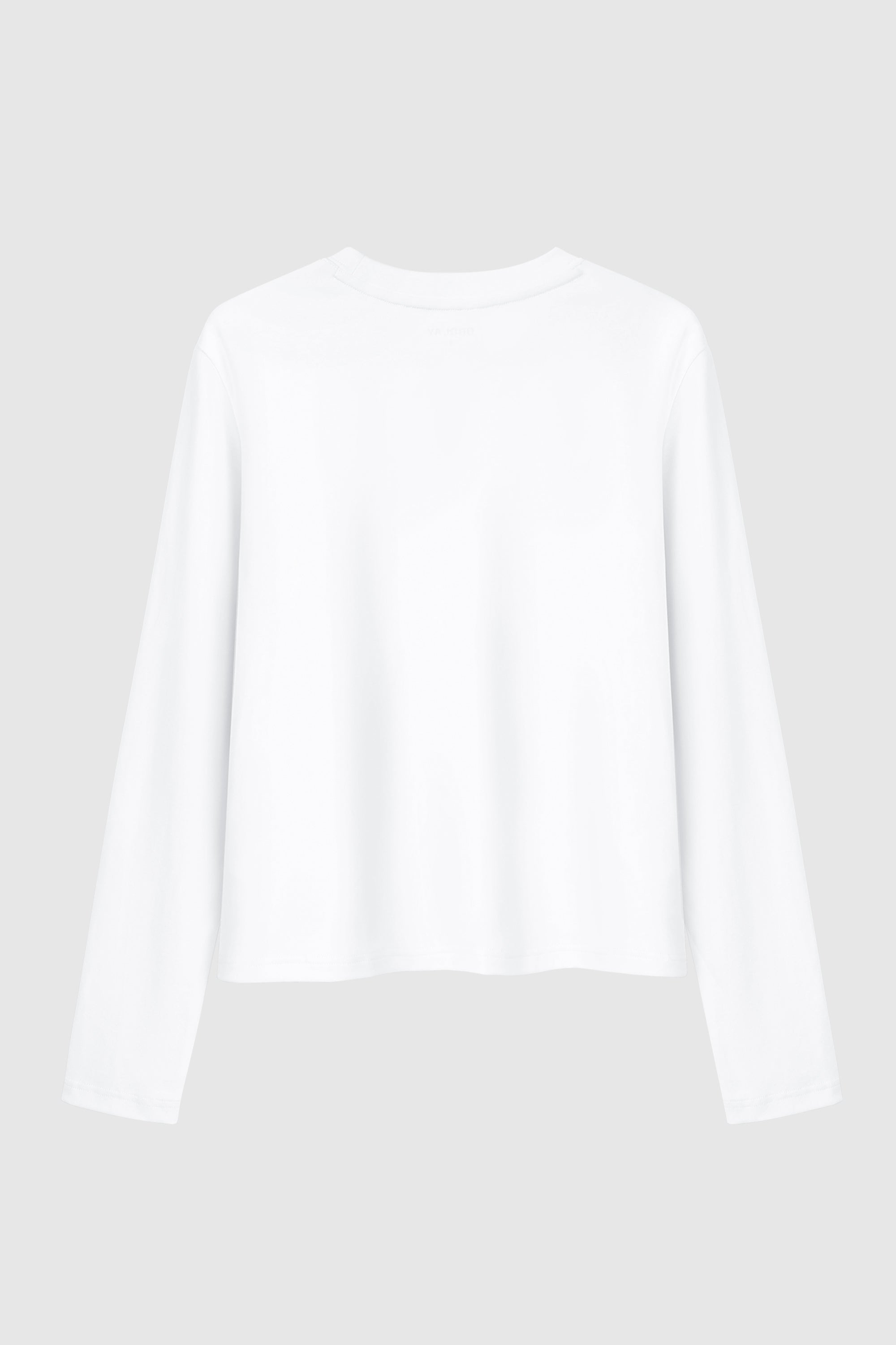 Orolay-Long Sleeve Crop T-shirt-#color_White