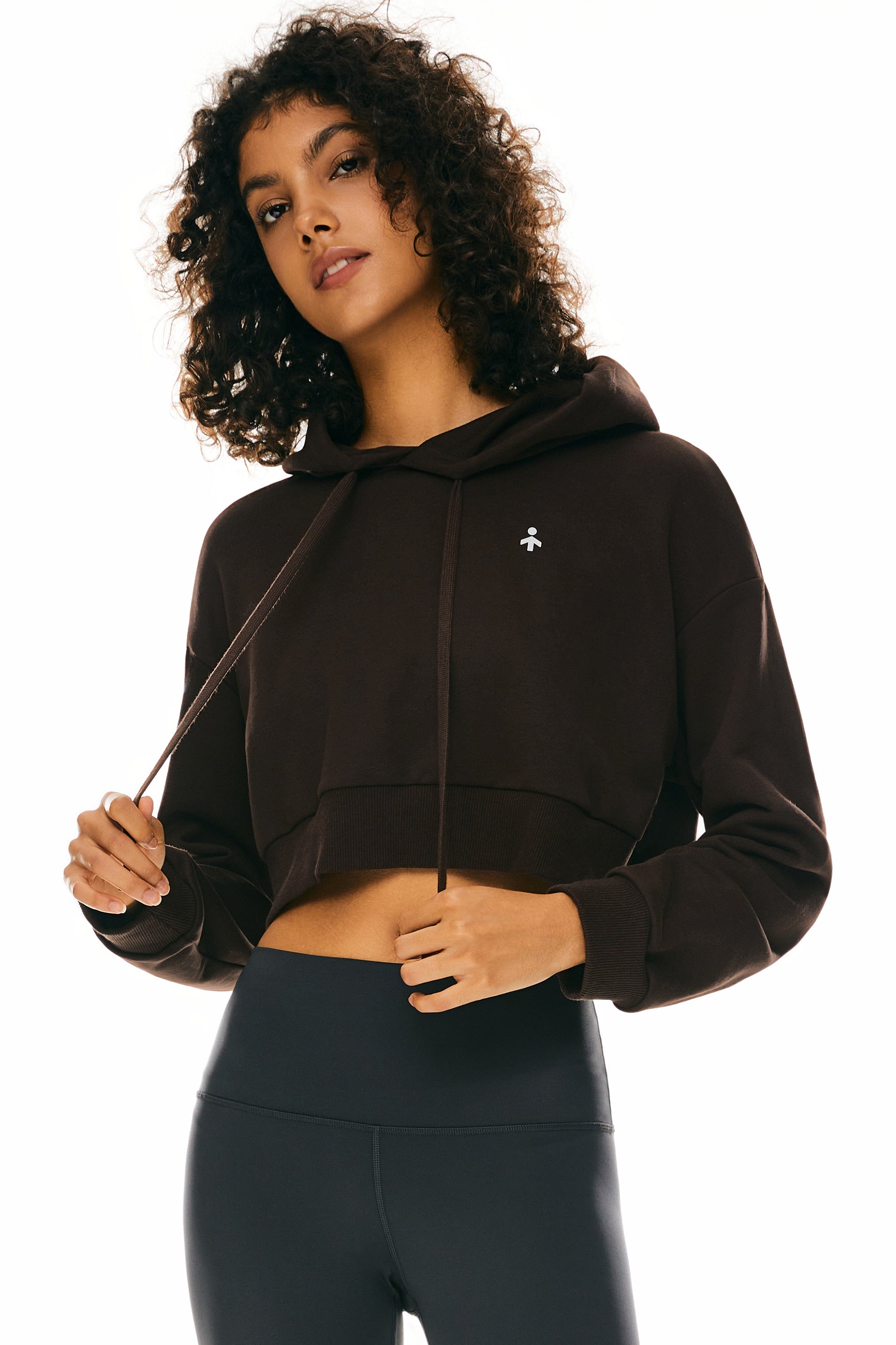 Orolay-Long Sleeve Cropped Hoodies-Image 2 of Long Sleeve Cropped Hoodies from Orolay - #Color_Umber