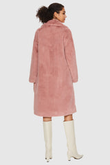 Orolay-Long Teddy Coat-#color_Pink