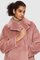 Orolay-Long Teddy Coat-#color_Pink