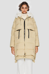 Orolay-Long Winter Puffer Jacket-Long Winter Puffer Jacket - Orolay, #color_Frosted Almond