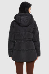 Orolay-Mid-Length Hooded Down Jacket-#color_Black