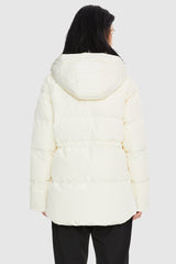 Orolay-Mid-Length Hooded Down Jacket-#color_Tofu