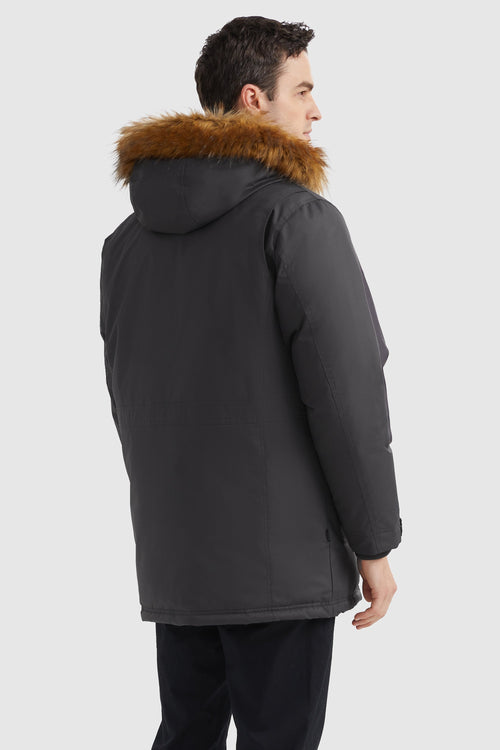 Orolay-Mid-Length Insulated Hooded Down Coat-#color_Odyssey Gray