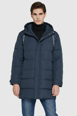 Orolay-Mid-Length Warm Hooded Puffer Down Jacket-#color_Majolica Blue