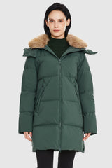 Orolay-Mid-Length Winter Thickened Puffer Jacket-#color_Sagebrush Green