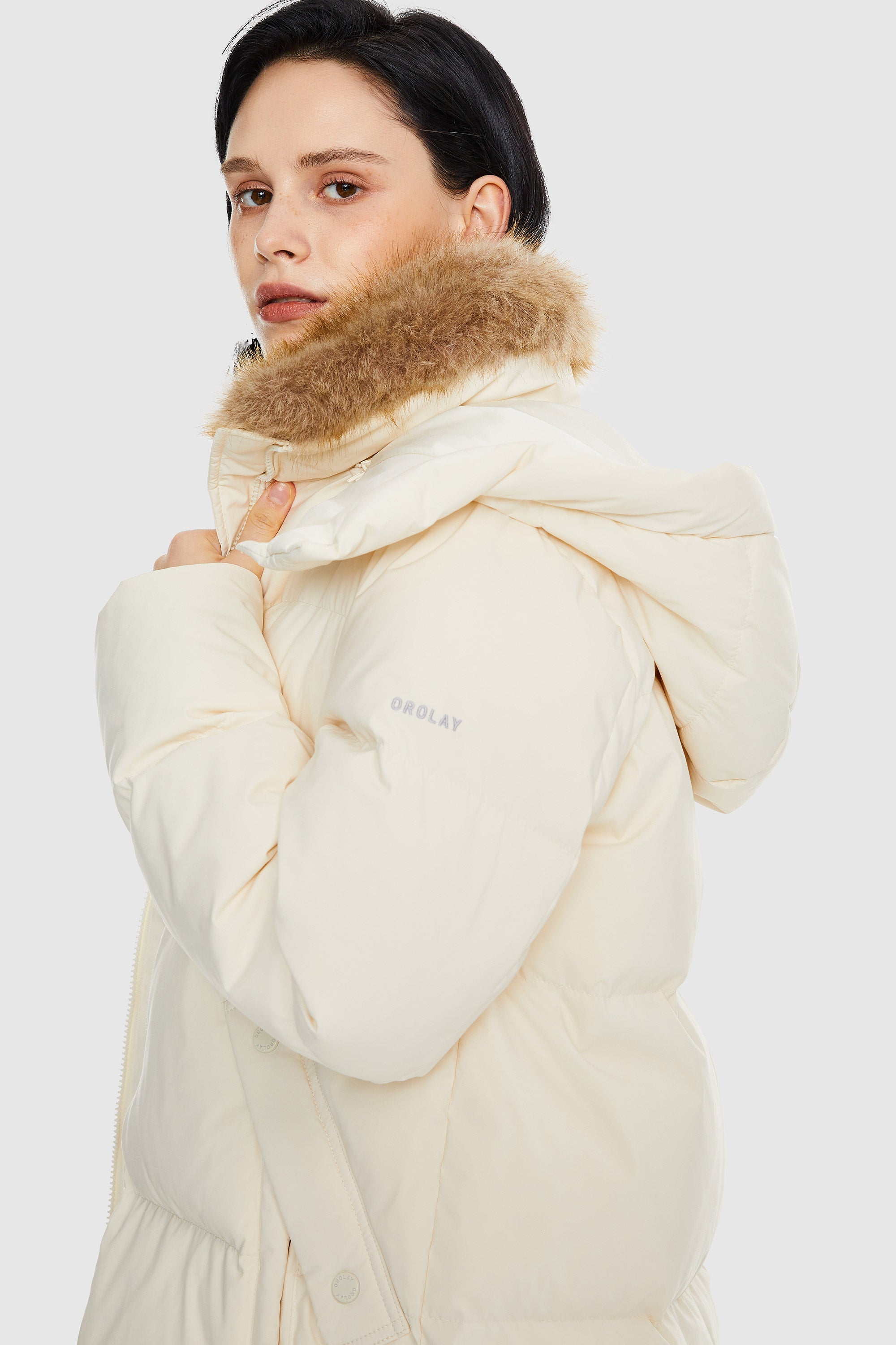 Orolay-Mid-Length Winter Thickened Puffer Jacket-#color_Tofu