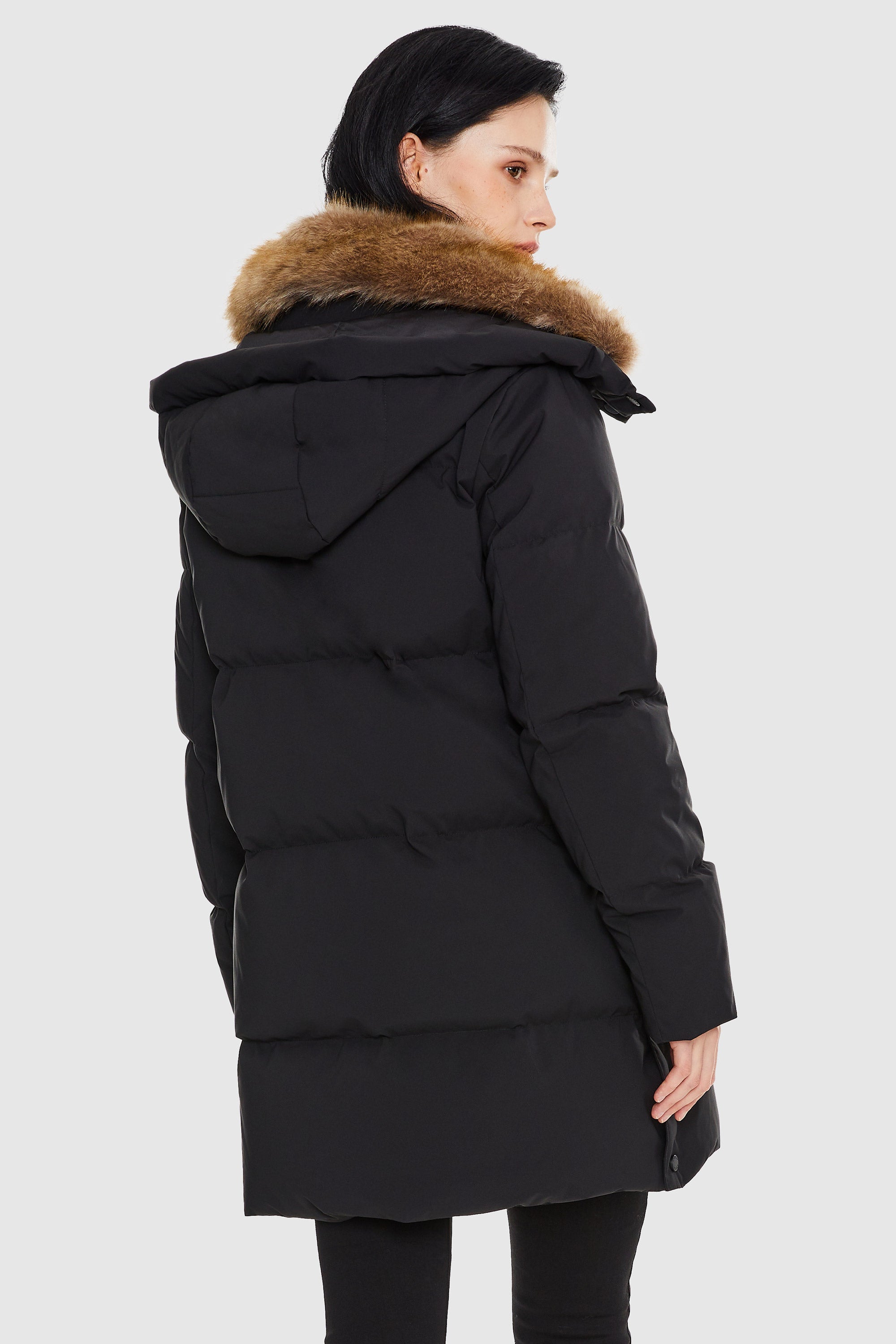 Orolay-Mid-Length Winter Thickened Puffer Jacket-#color_Black