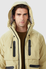 Orolay-Multi-pockets Hooded Down Jacket-#color_Almond Oil