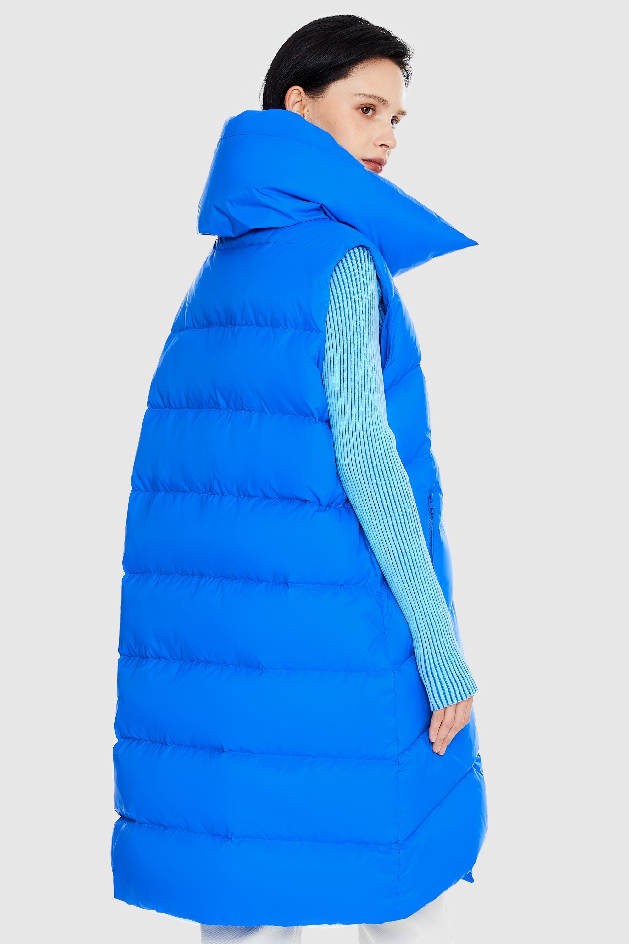 Orolay-Oversized Collar Puffer Down Vest-#color_Marina