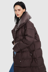 Orolay-Oversized Collar Puffer Jacket-Oversized Collar Puffer Jacket - Orolay, #color_Fudge