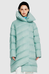 Orolay-Oversized Collar Puffer Jacket-Oversized Collar Puffer Jacket - Orolay, #color_Blue Glass