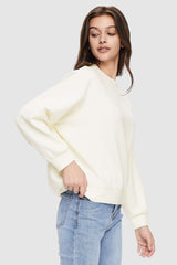 Orolay-Oversized Crewneck Sweatshirt-Image 3 of Oversized Crewneck Sweatshirt from Orolay - #color_Beige