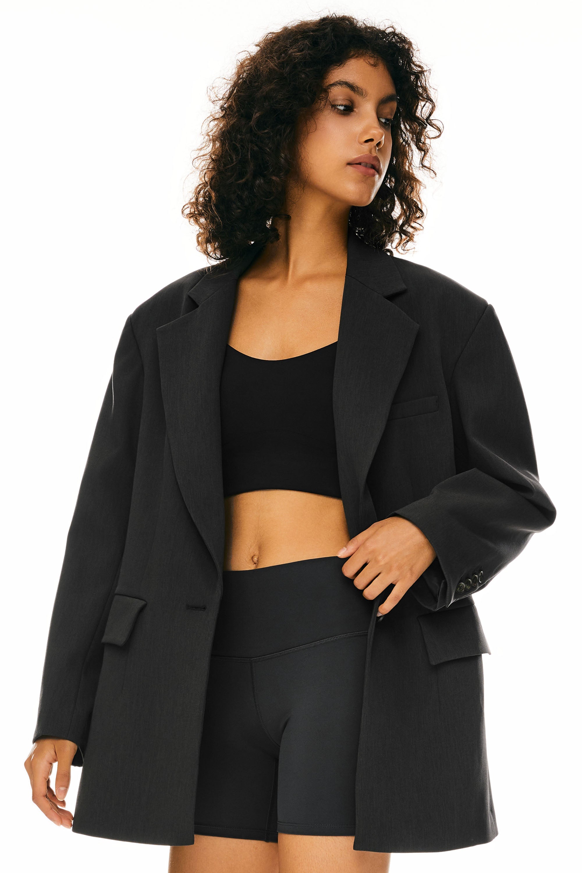 Orolay-Oversized Office Blazer-Image 7 of Long Sleeve Office Blazer from Orolay - #color_Charcoal