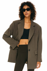 Orolay-Oversized Office Blazer-Image 4 of Long Sleeve Office Blazer from Orolay - #color_Sepia