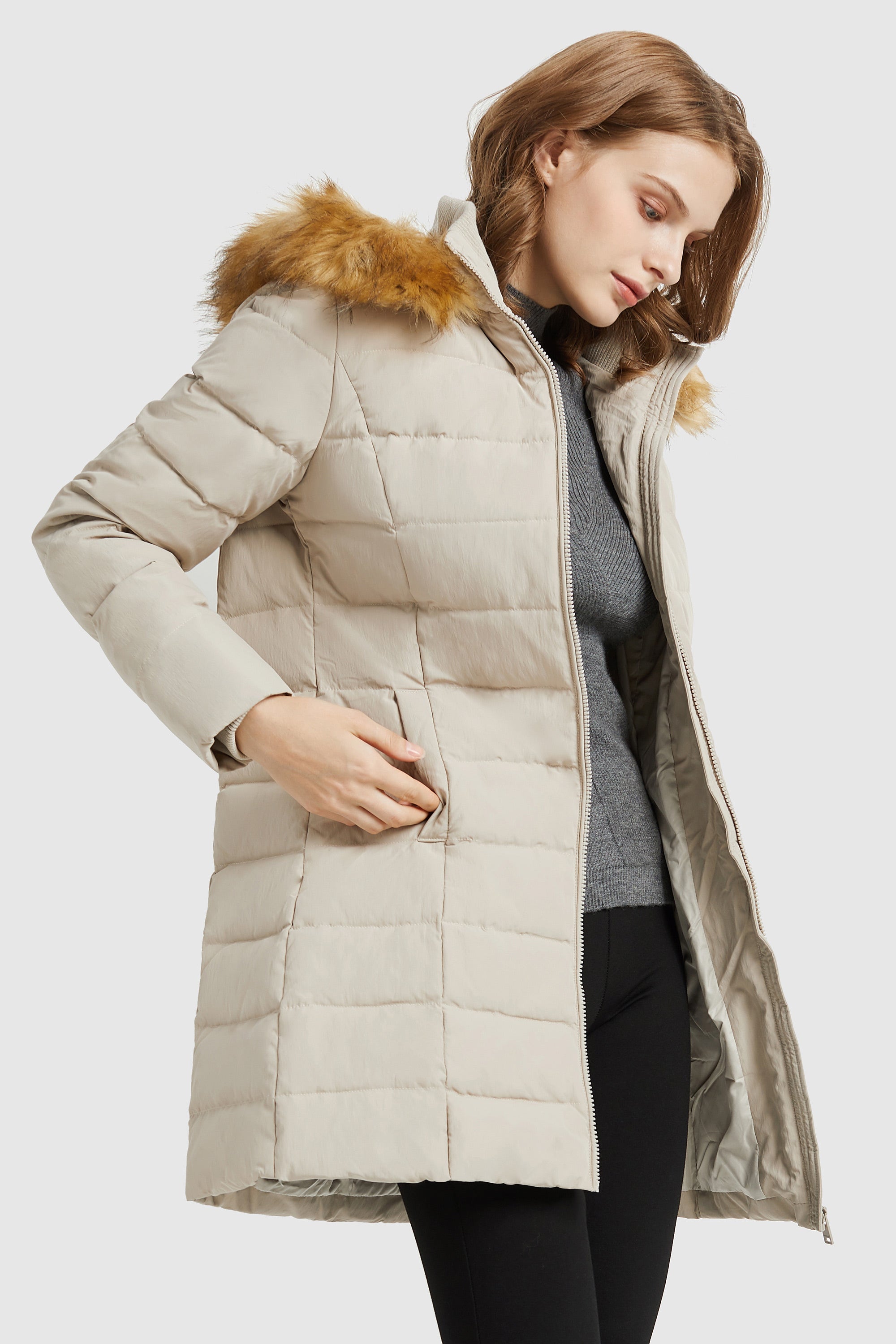 Orolay-Packable Thickened Winter Down Coat-#color_Oat Milk