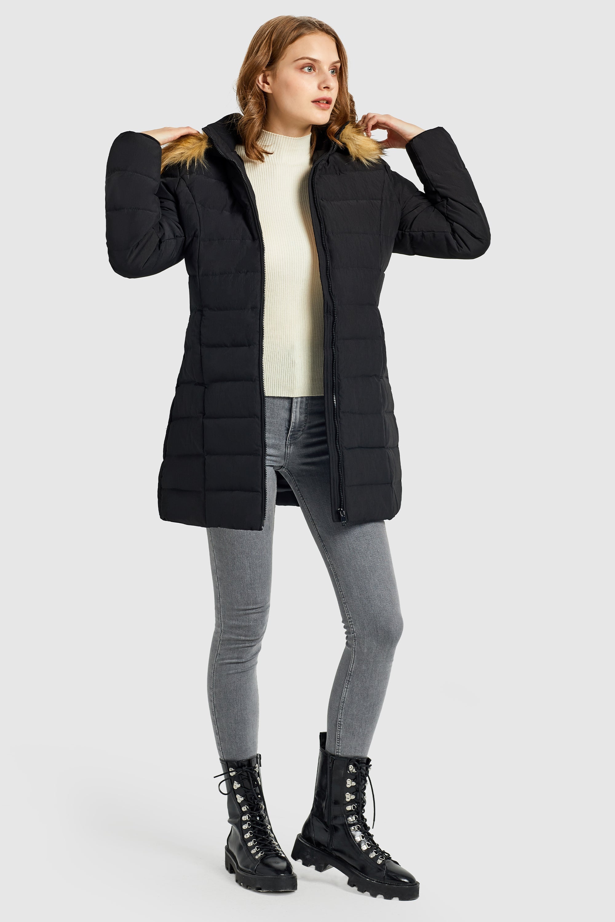 Orolay-Packable Thickened Winter Down Coat-#color_Black