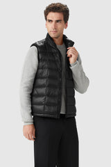 Orolay-Packable Winter Vest with Stand Collar-#color_Black