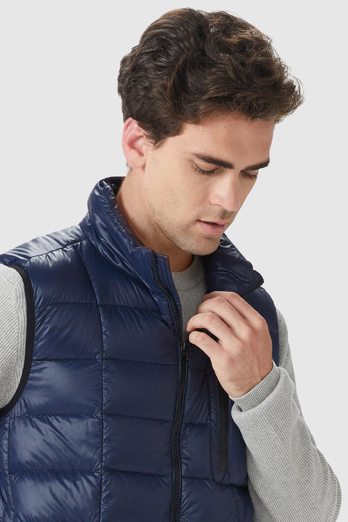 Orolay-Packable Winter Vest with Stand Collar-#color_True Blue