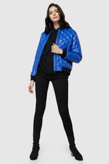 Orolay-Plaid Style Lightweight Short Down Coat-#color_Dazzling Blue