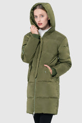 Orolay-Plus Size Thicken Down Jacket Hooded Coat-#color_Peat Moss