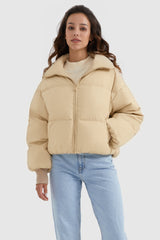 Orolay-Puff-O Classics Short Oversized Down Coat-Orolay-Puff-O Classics Short Oversized Down Coat-#color_Frosted Almond