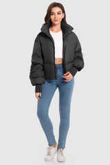 Orolay-Puff-O Classics Short Oversized Down Coat-Orolay-Puff-O Classics Short Oversized Down Coat-#color_Black