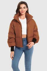 Orolay-Puff-O Classics Short Oversized Down Coat-Orolay-Puff-O Classics Short Oversized Down Coat-#color_Bombay Brown