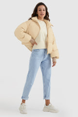 Orolay-Puff-O Classics Short Oversized Down Coat-Orolay-Puff-O Classics Short Oversized Down Coat-#color_Frosted Almond