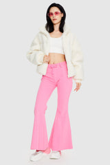 Orolay-Puff-O Earthugger Fleece Cropped Jacket-#color_Tofu