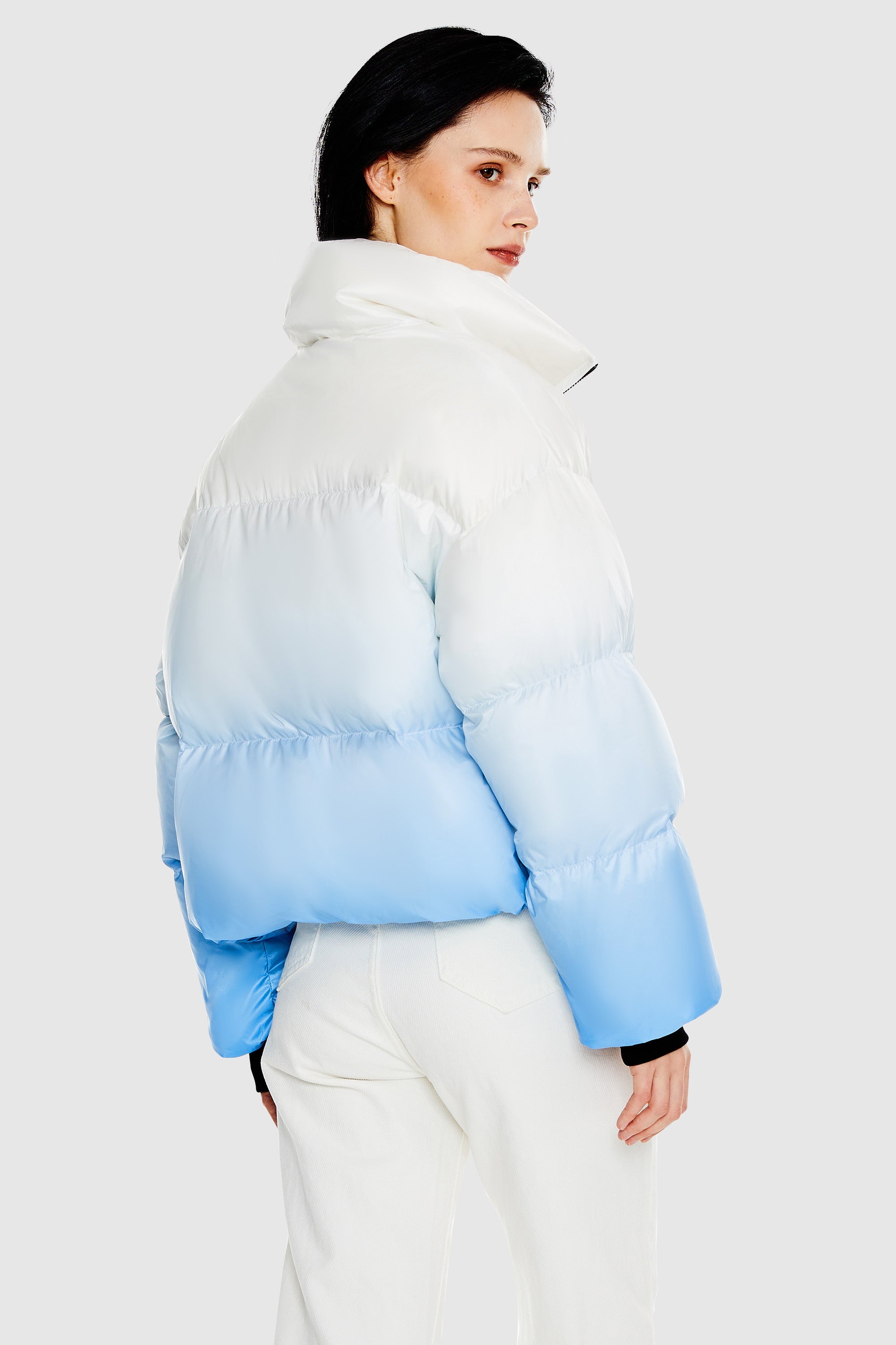 Orolay-Puff-O Summit Ombre Cropped Puffer-#color_Gradient blue