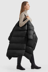 Orolay-Puffer Long Stylish Winter Jacket with Warm Thickened Collar-#color_Black