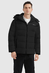 Orolay-Puffer Warm Jacket Winter Full-Zip Windproof Coat-#color_Black