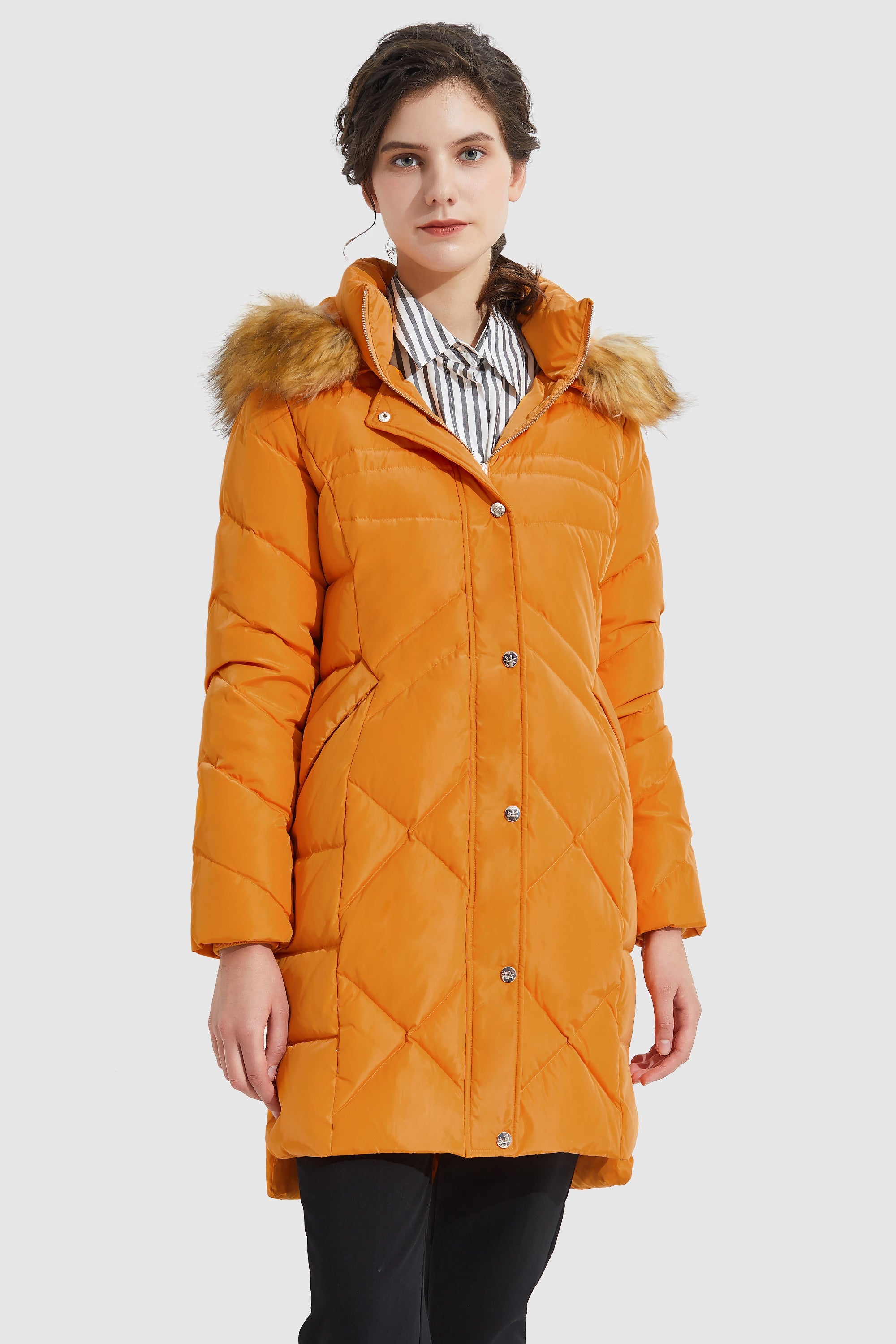 Orolay-Quilted Down Coat-#color_Dark Cheddar