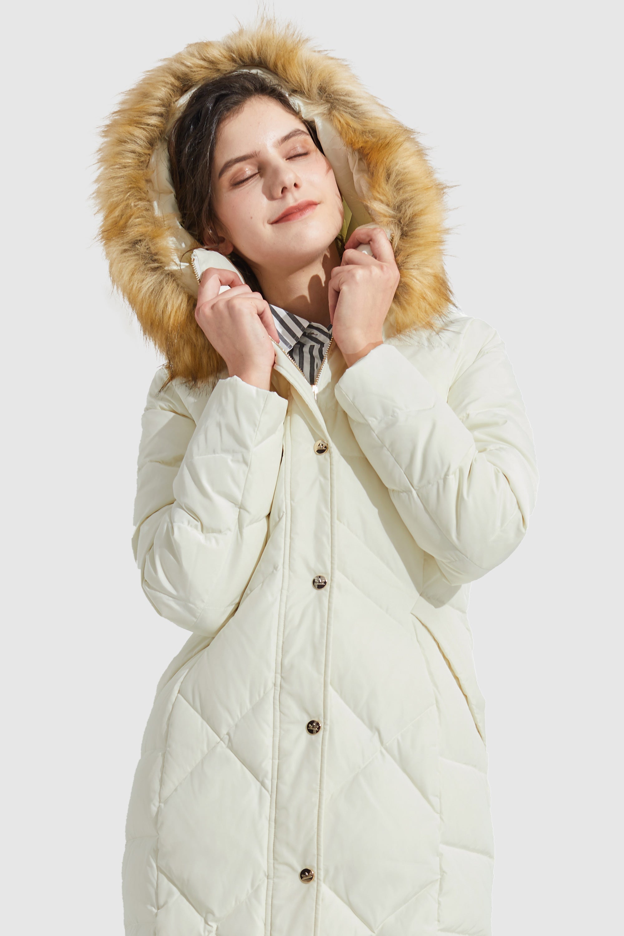 Orolay-Quilted Down Coat-#color_Tofu